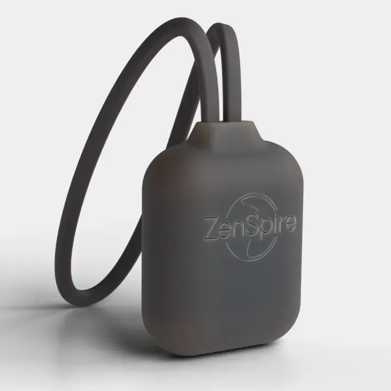 Coach respiratoire ZenSpire® Army, boîtier bleu nuit avec anneau lumineux cuivre
