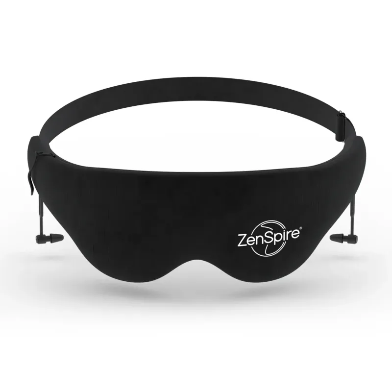 ZenSpire® Sleep Mask 3in1 noir avec bouchons intégrés et logo ZenSpire®