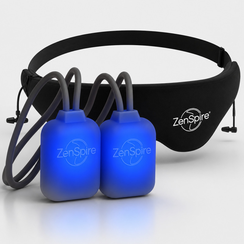 Deux boîtiers ZenSpire® Army et un masque de sommeil ergonomique